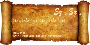 Szalóki Szilárd névjegykártya